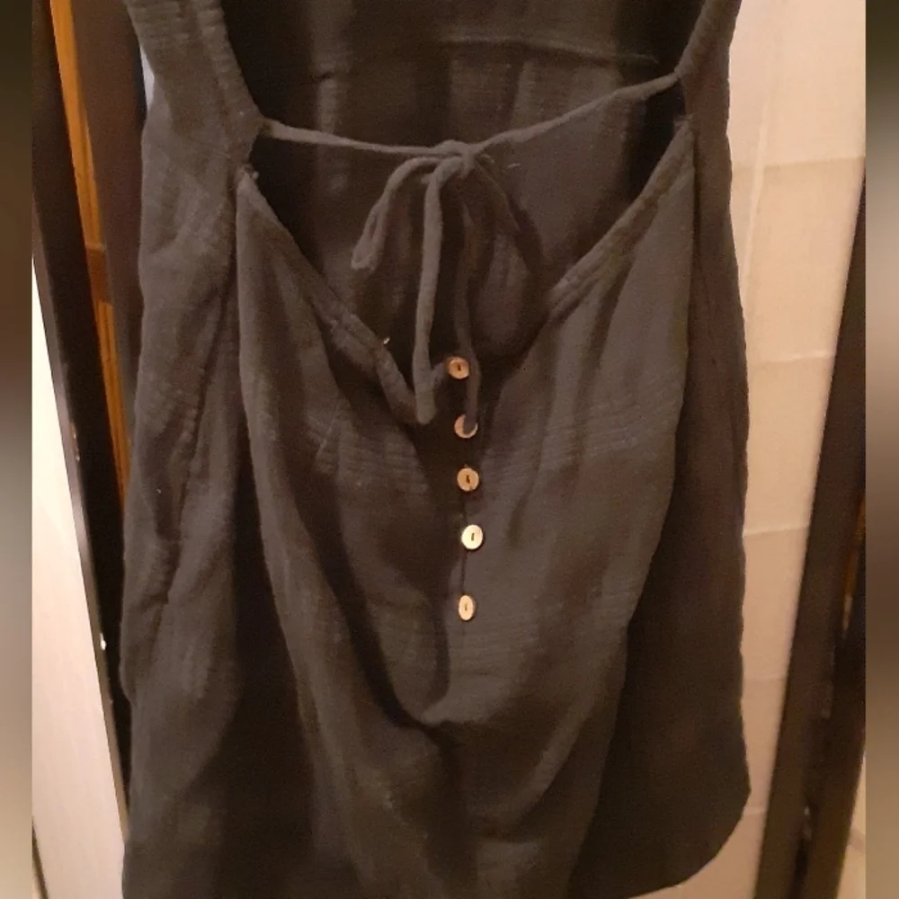 Free People Meika Open Back Double Tie Dress in Black size L - Picture 10 of 13